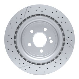 Mercedes-Benz GLA45 AMG Brake Rotor (1) - Rear - R1 Concepts - GeoSPEC Coated Rotor - Drilled & Slotted - `12-`20